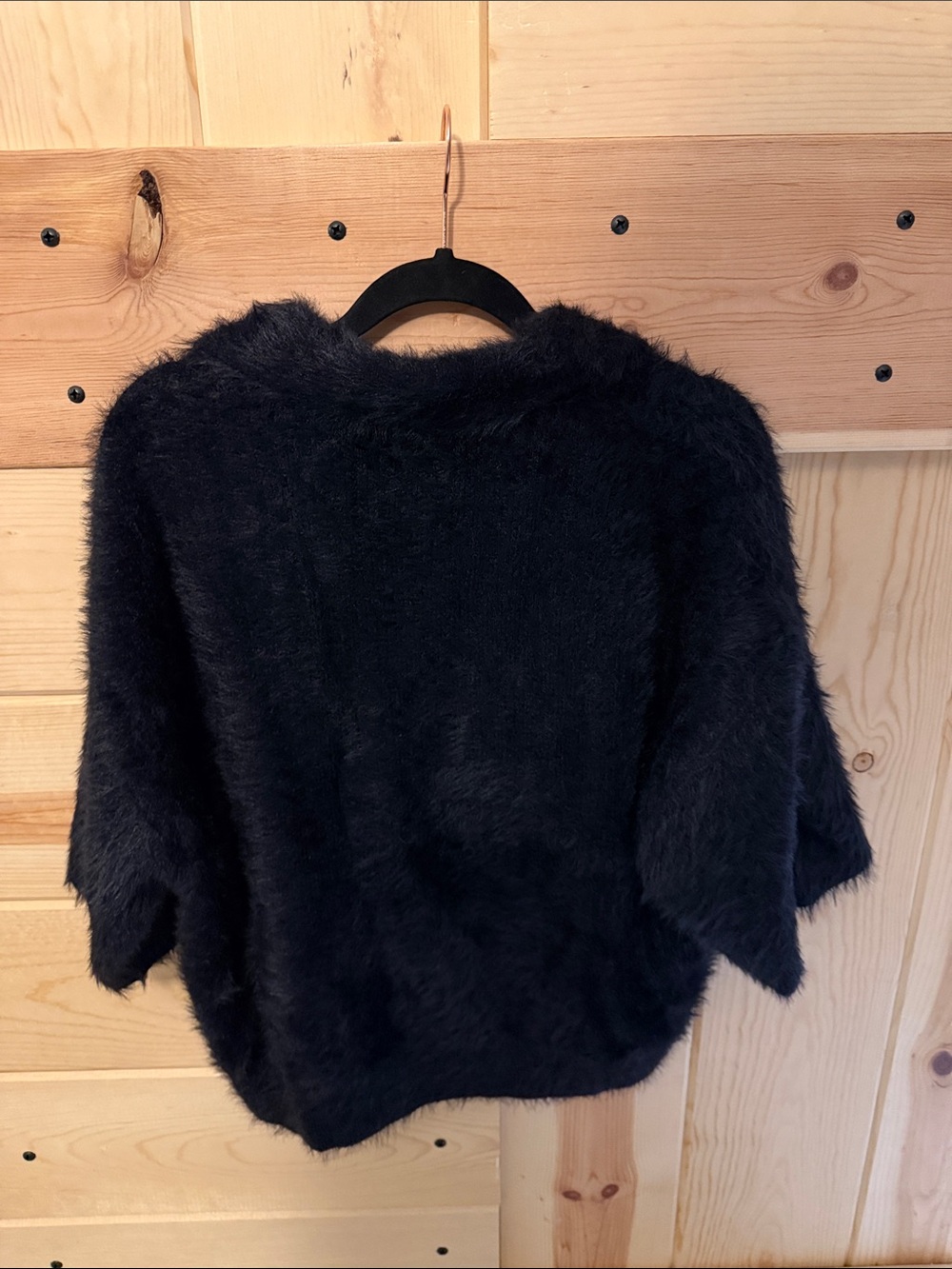 Worthington Black Faux-Fur Cropped Teddy Shirt - Picture 2 of 3